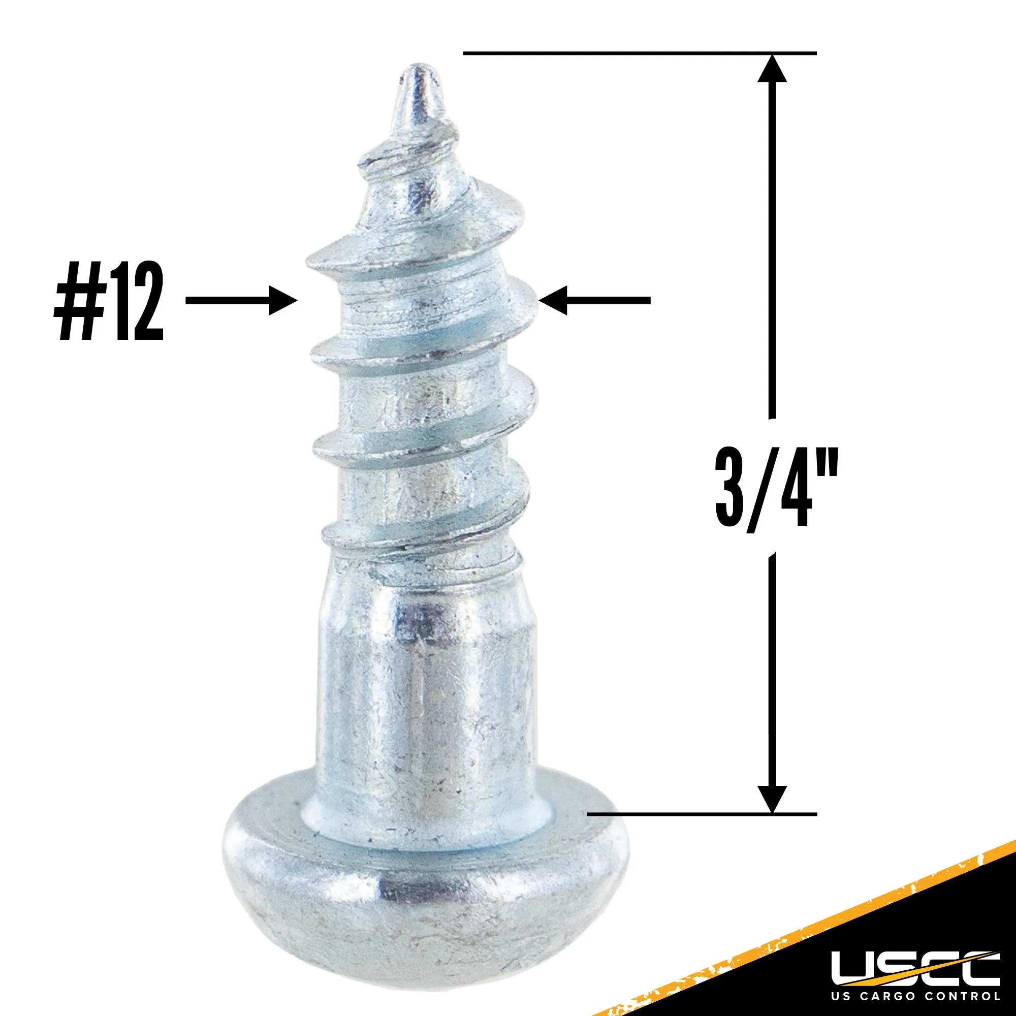 #12 X 3/4" E-Track Wood Screw w/ Round Phillips Head (10 pk)