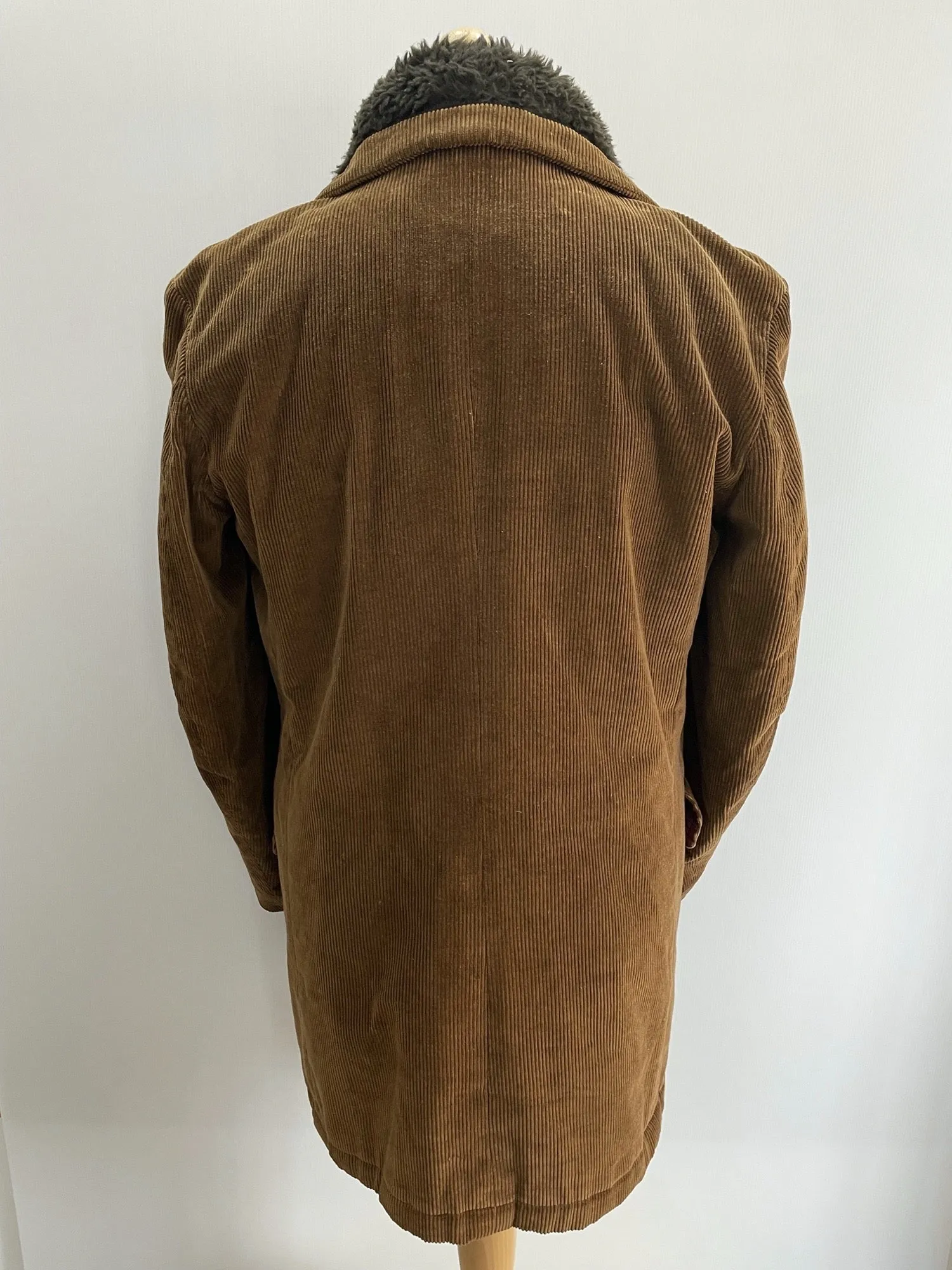 1970s Cord Double Breasted Car Coat - Size M