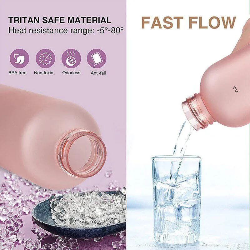 1L Gradient Water Bottle With Time Markers - Black