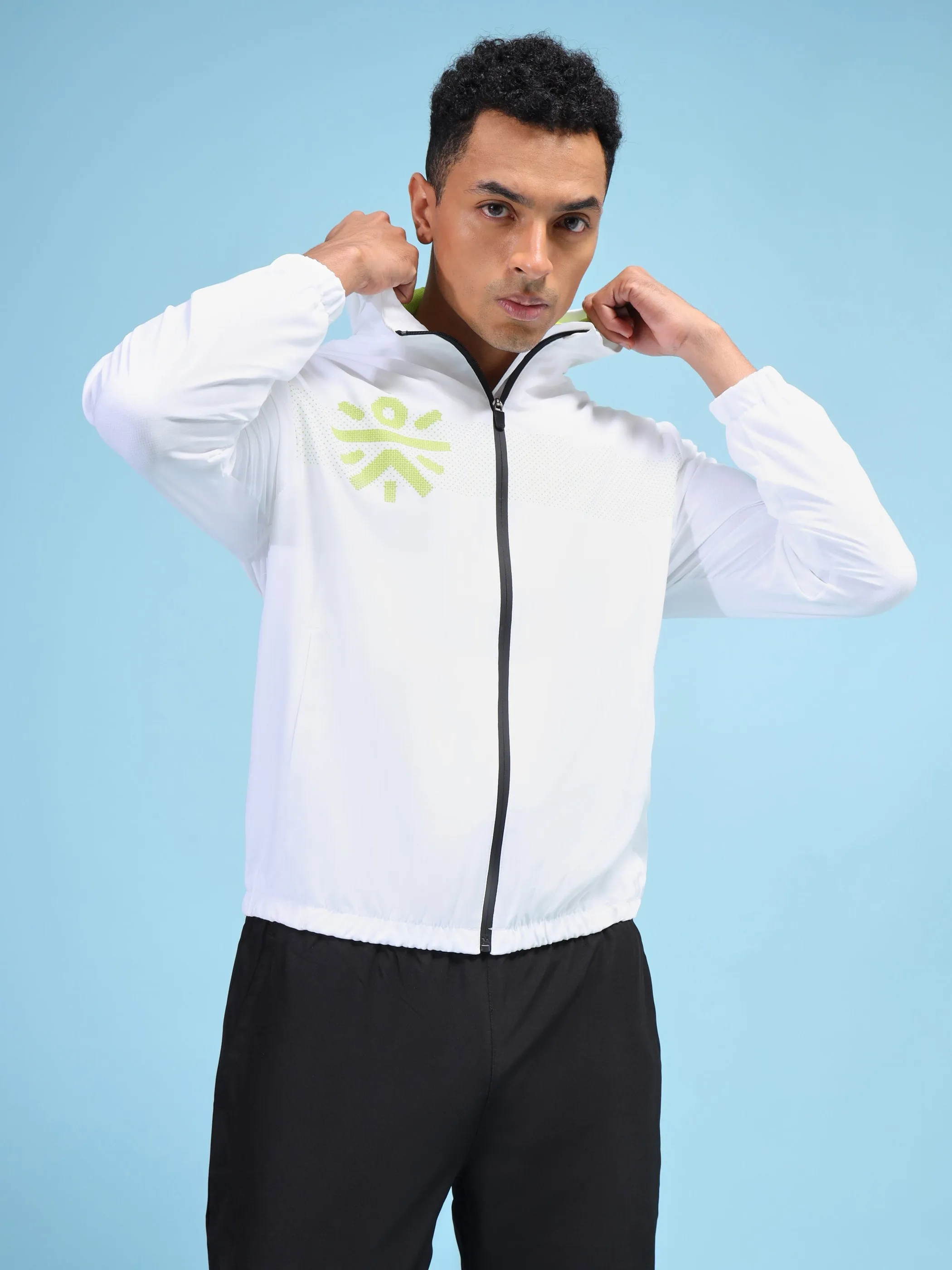 Active Hoodie Zip Through Jacket with Print