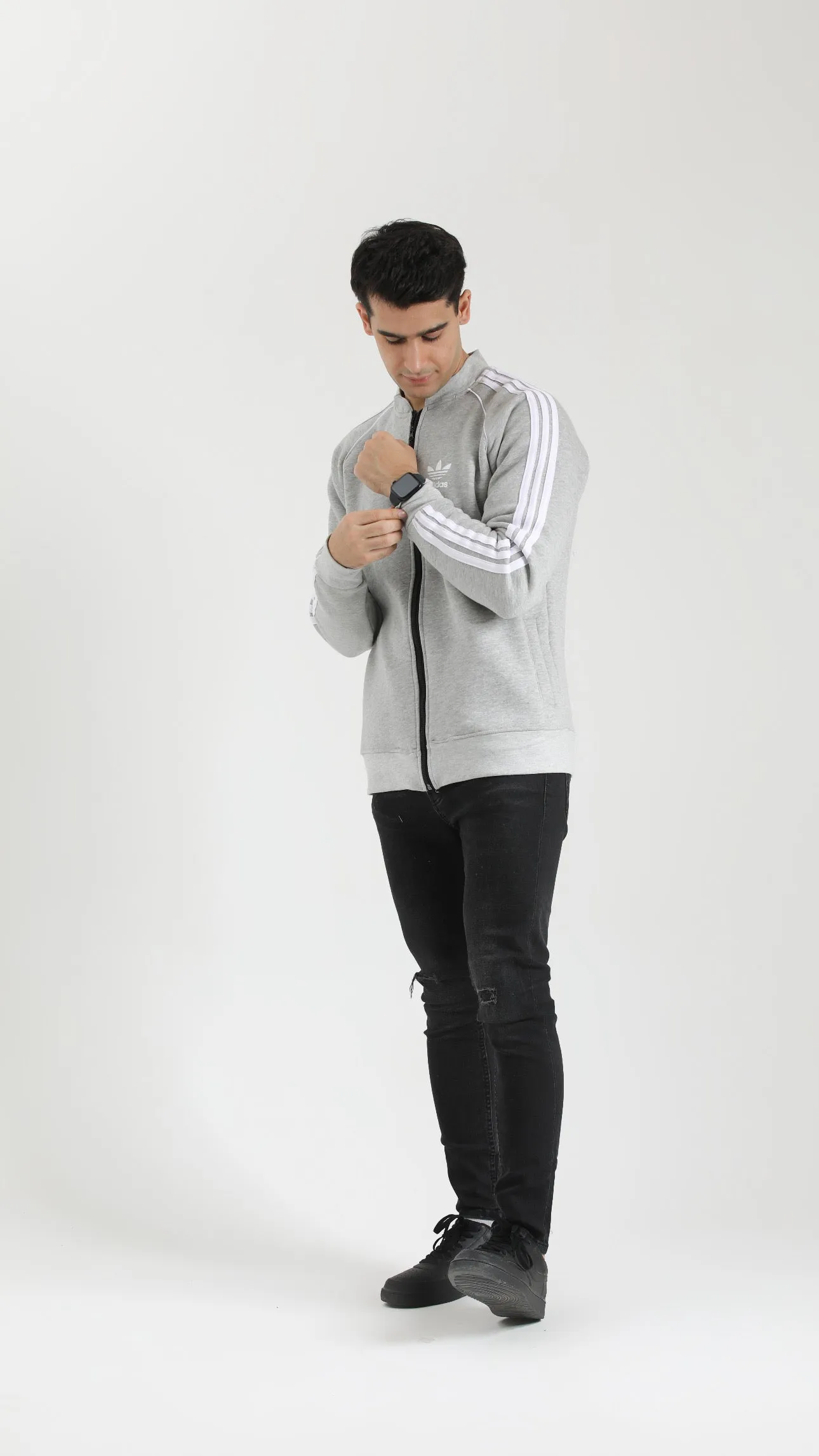 Adi Cotton Fleece Jacket - Grey N