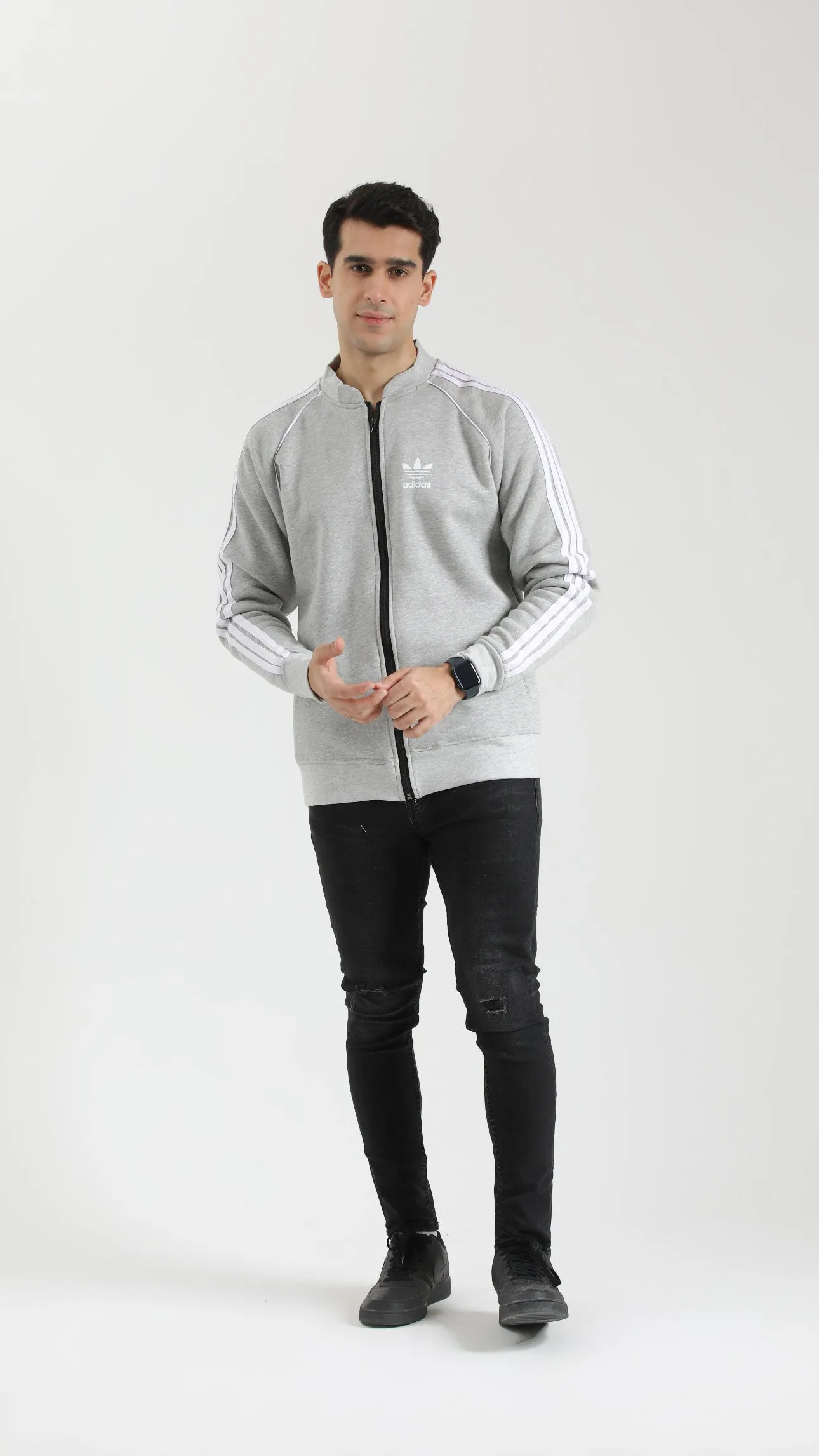 Adi Cotton Fleece Jacket - Grey N
