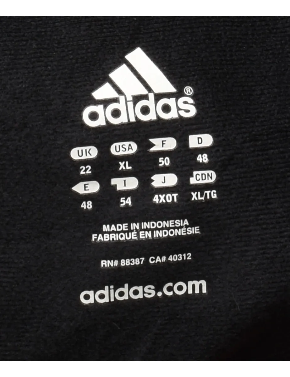 Adidas Hooded Black & Pink Track Top - XXL