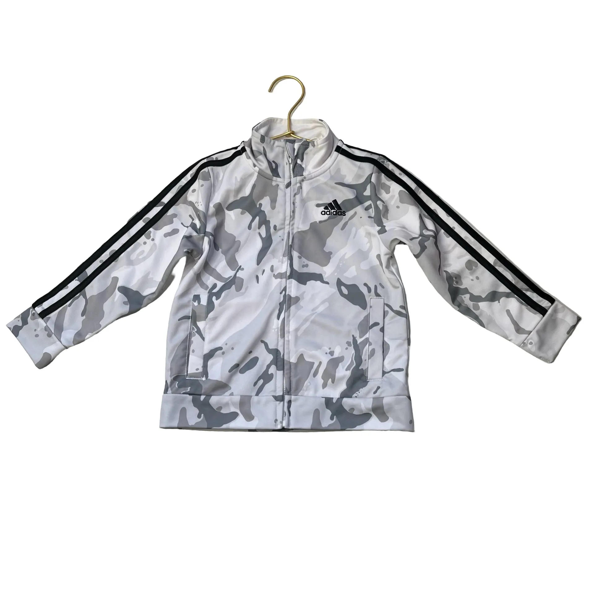 Adidas Light Gray Camo Track Jacket - Size 3T