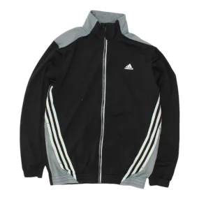 Adidas Mens Black Grey Full Zip Track Jacket | Vintage Tracksuit Top Sportswear
