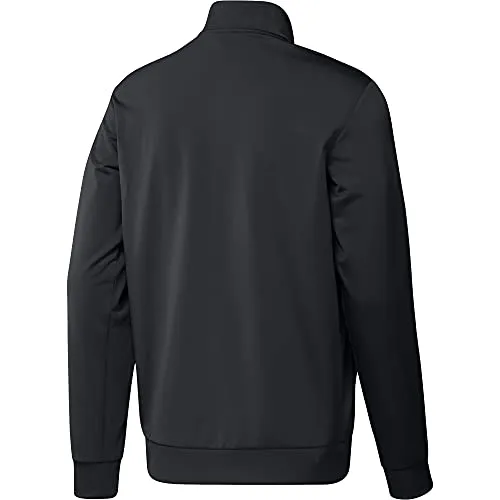adidas Men's Essentials Warm-Up 3-Stripes Track Top, Dark Grey Heather/Black, Small