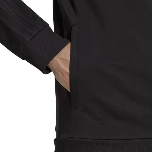 adidas Men's Warm-up Tricot Regular 3-stripes Track Jacket Black/Black Medium