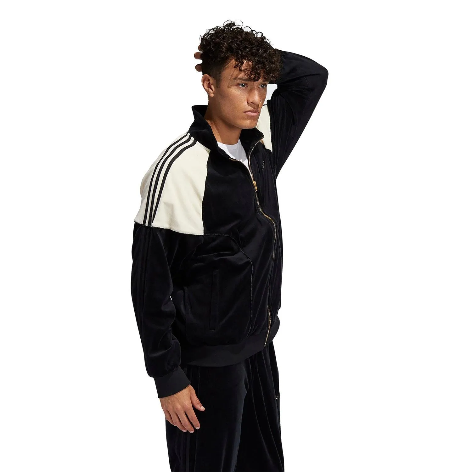 adidas Originals SPRT Firebird Velour Track Top - Black