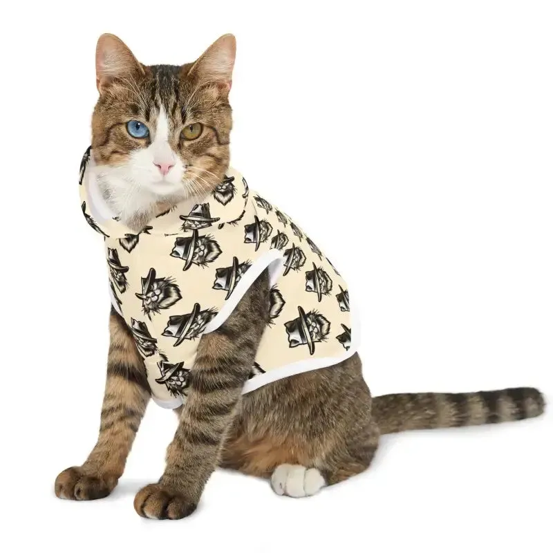 Adorable Cat Pattern Pet Hoodie for your Furry Friend!