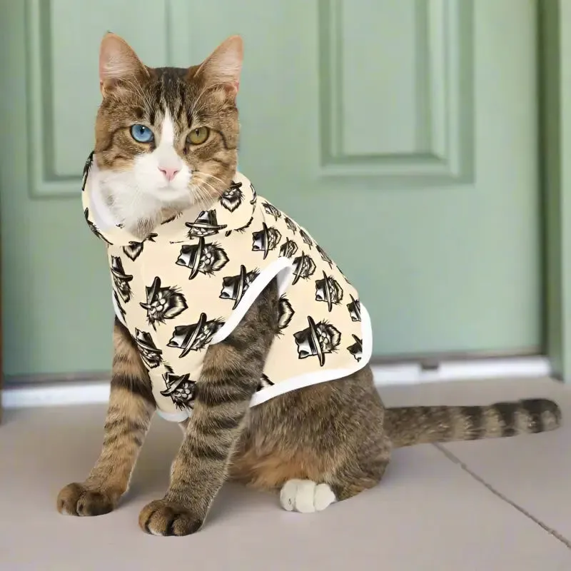 Adorable Cat Pattern Pet Hoodie for your Furry Friend!