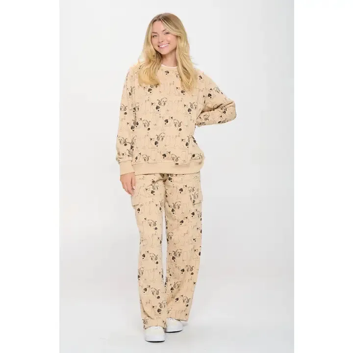 All Over Cat Print Sweatpants