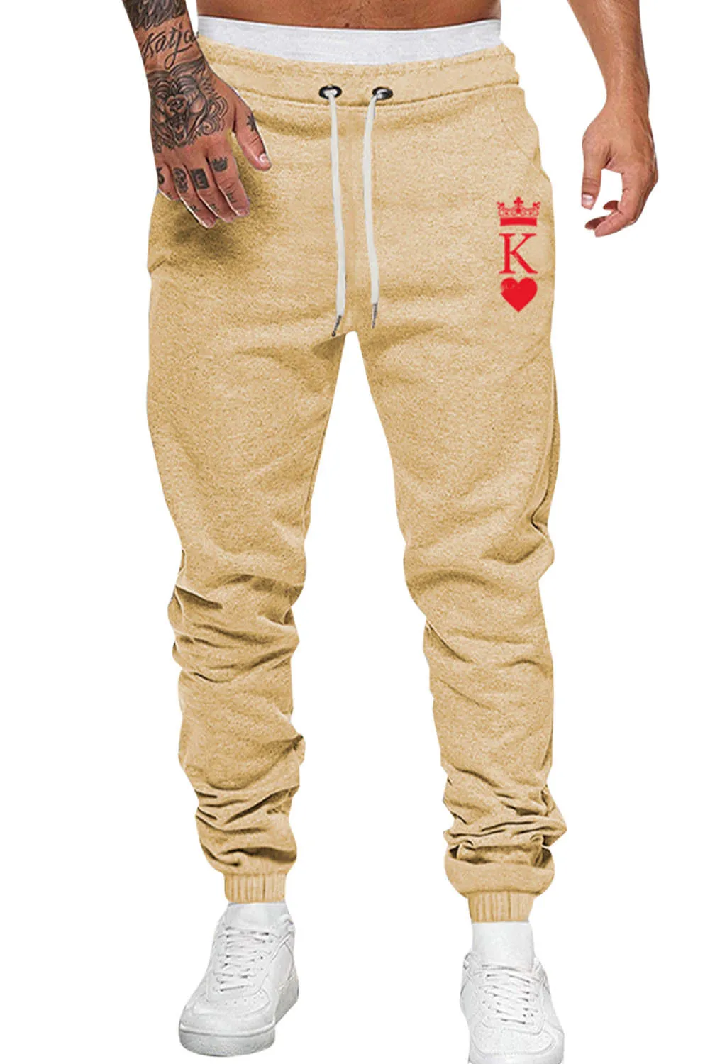 Apricot Crown K Heart Graphic Men Sweatpants