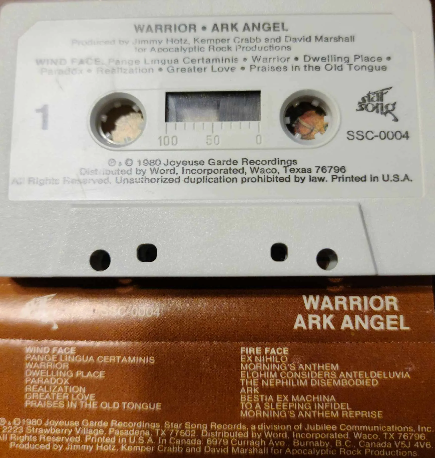 ARCHANGEL - WARRIOR (*TAPE, 1980, Star Song/Joyeuse Garde Recordings) elite prog rock classic w Kemper Crabb