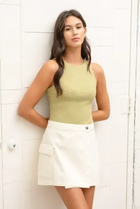 Ashley Ribbed Tank (Olive)