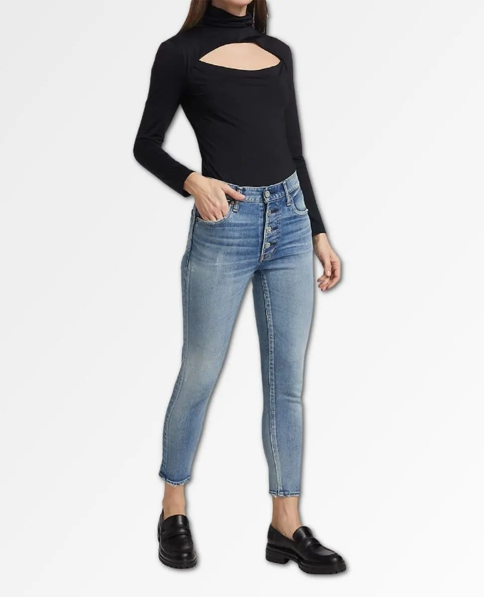 Axos Button Fly Skinny High Blue