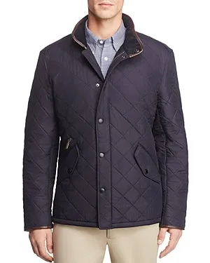 Barbour Mens Quilted Coat XL Navy Blue Solid