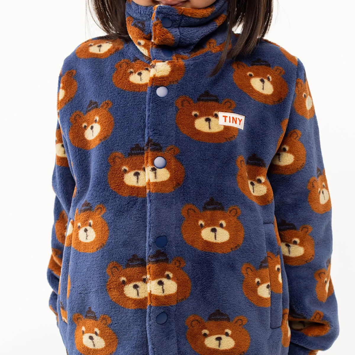 Bears Polar Jacket in Light Navy by Tinycottons