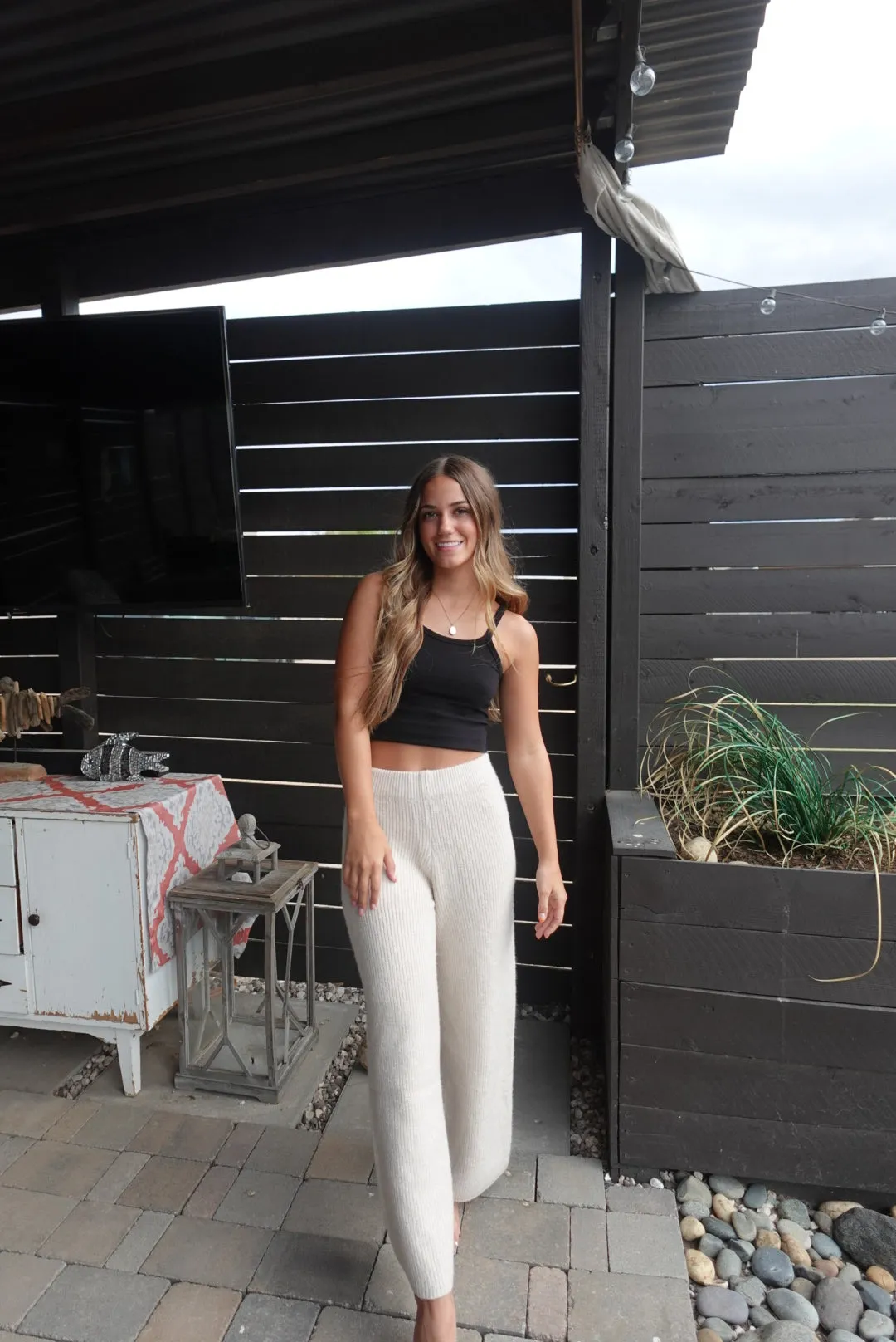 Beige Sweater Pants