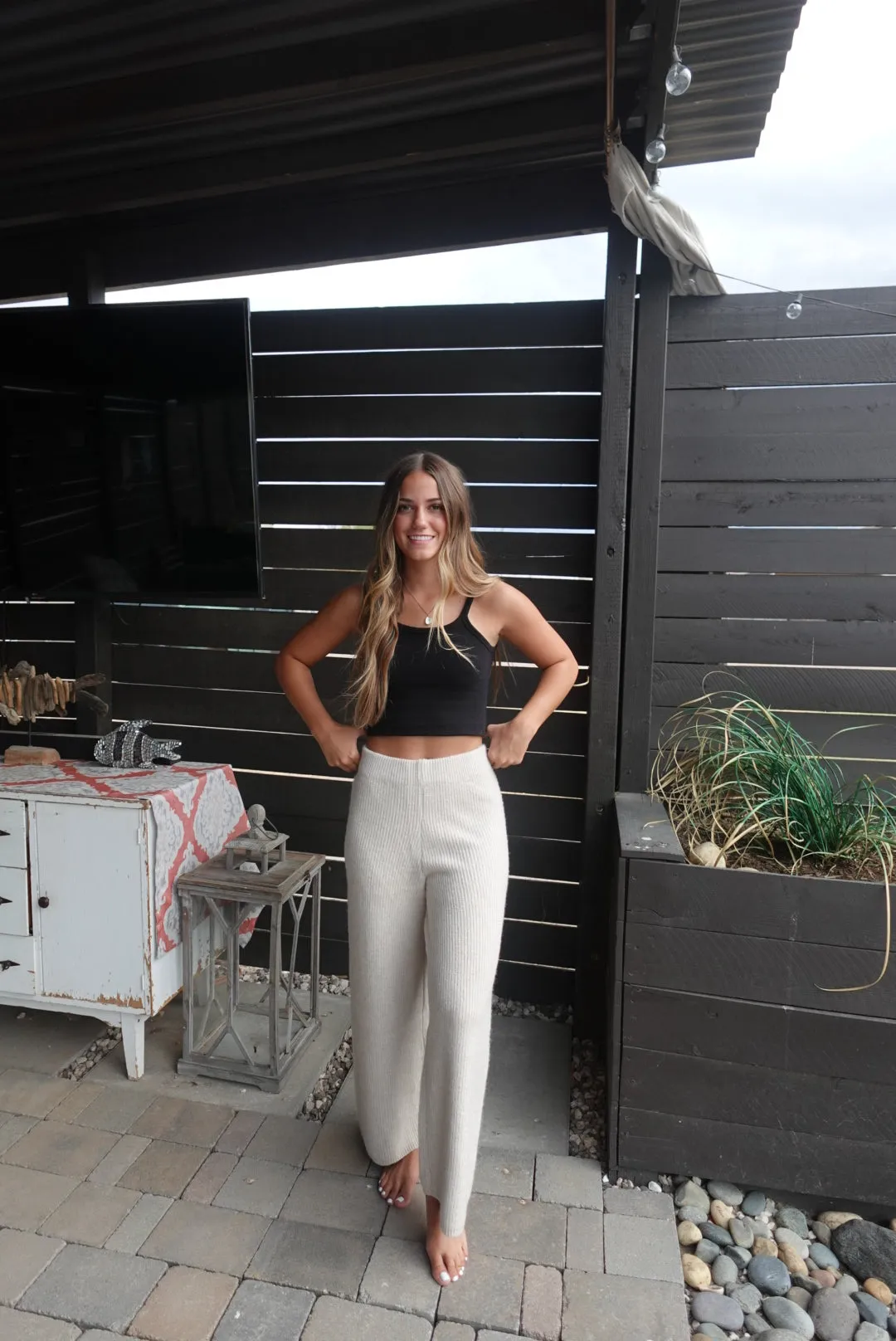 Beige Sweater Pants