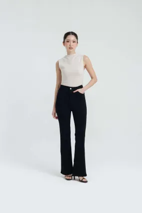 Black Elongating Flare Jeans