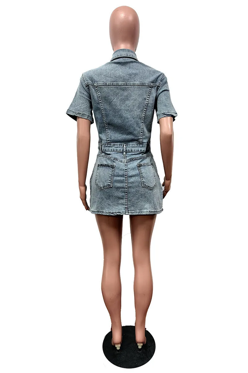 BM0399 Stretch Denim Short Dress