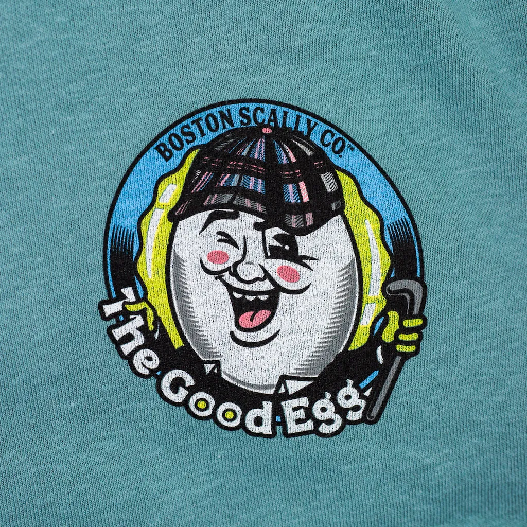Boston Scally The Good Egg Hoodie - Light Blue