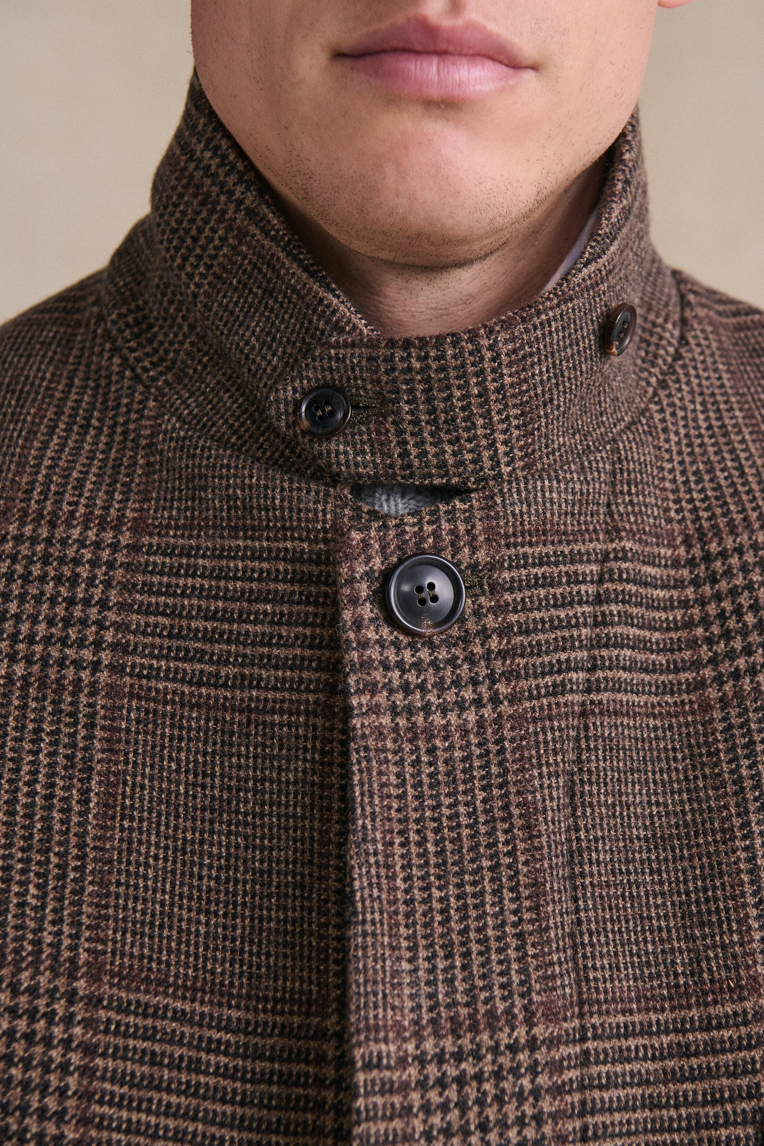 Brown Check Field Coat