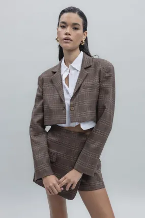 Brown Crop Jacket