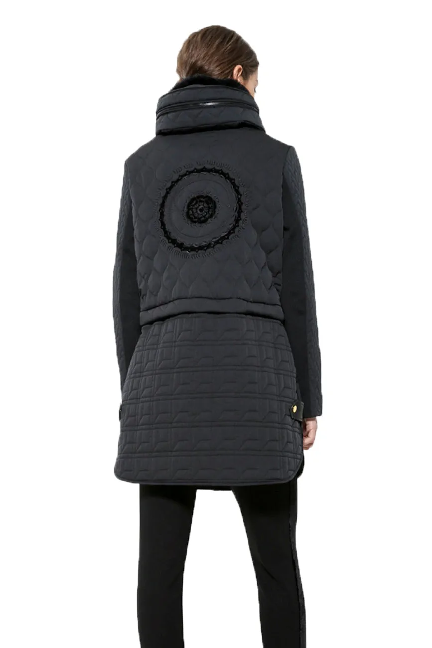 California Long Short Multiway Quilted Coat Desigual Style 17WWEW52