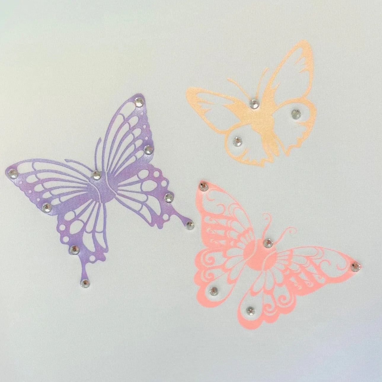 Carnival Lights White Butterfly Bling Top