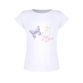 Carnival Lights White Butterfly Bling Top