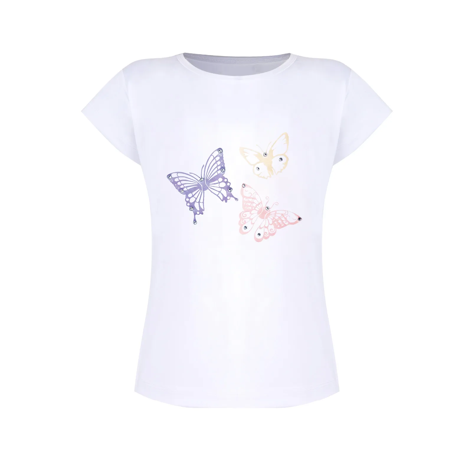 Carnival Lights White Butterfly Bling Top