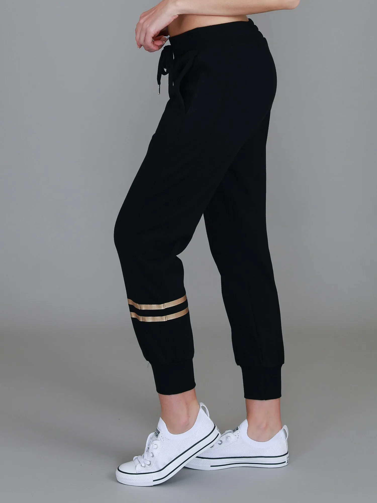 Charlise Gold Side Stripe Sweatpants
