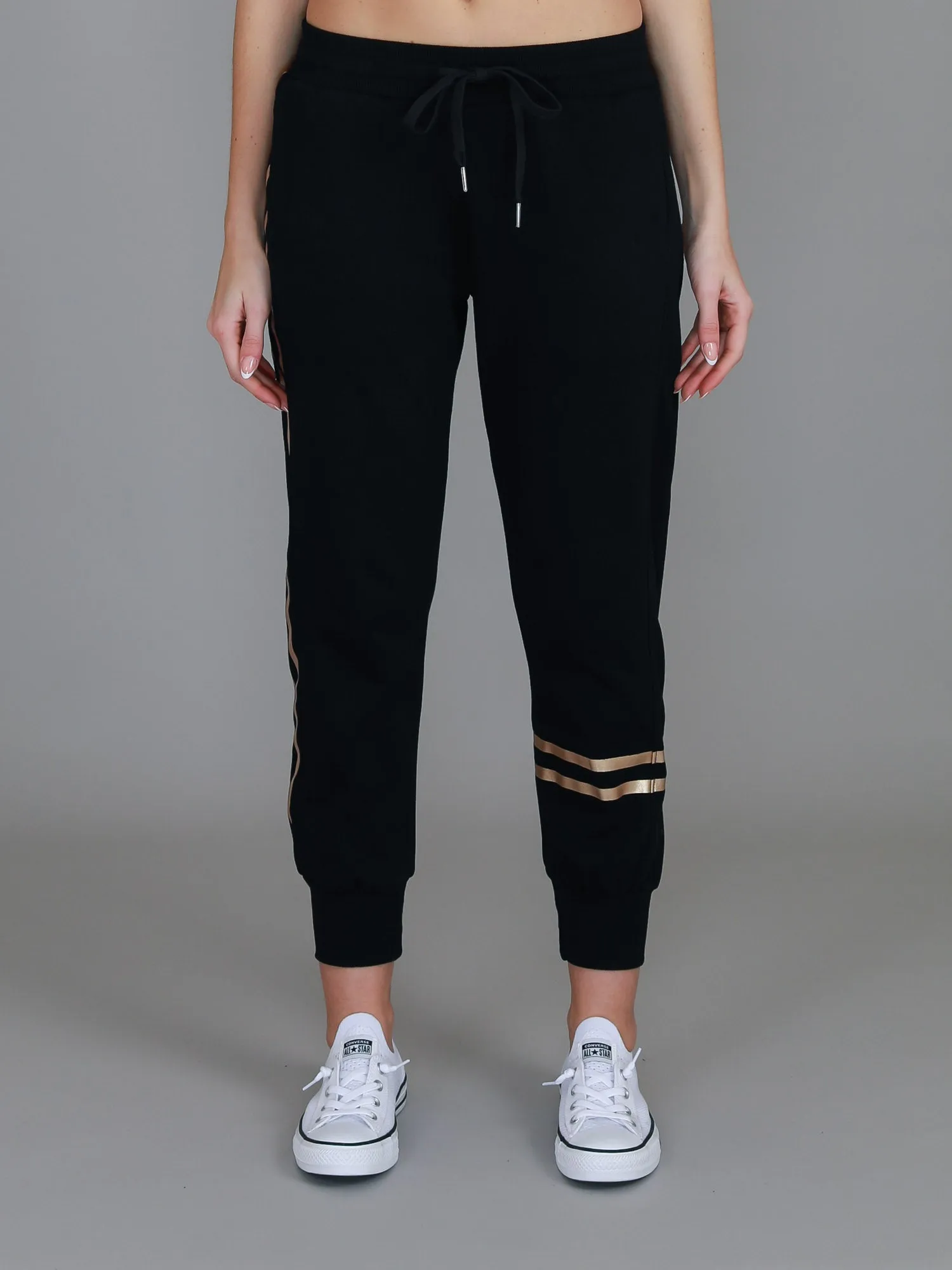 Charlise Gold Side Stripe Sweatpants