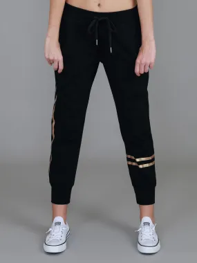 Charlise Gold Side Stripe Sweatpants
