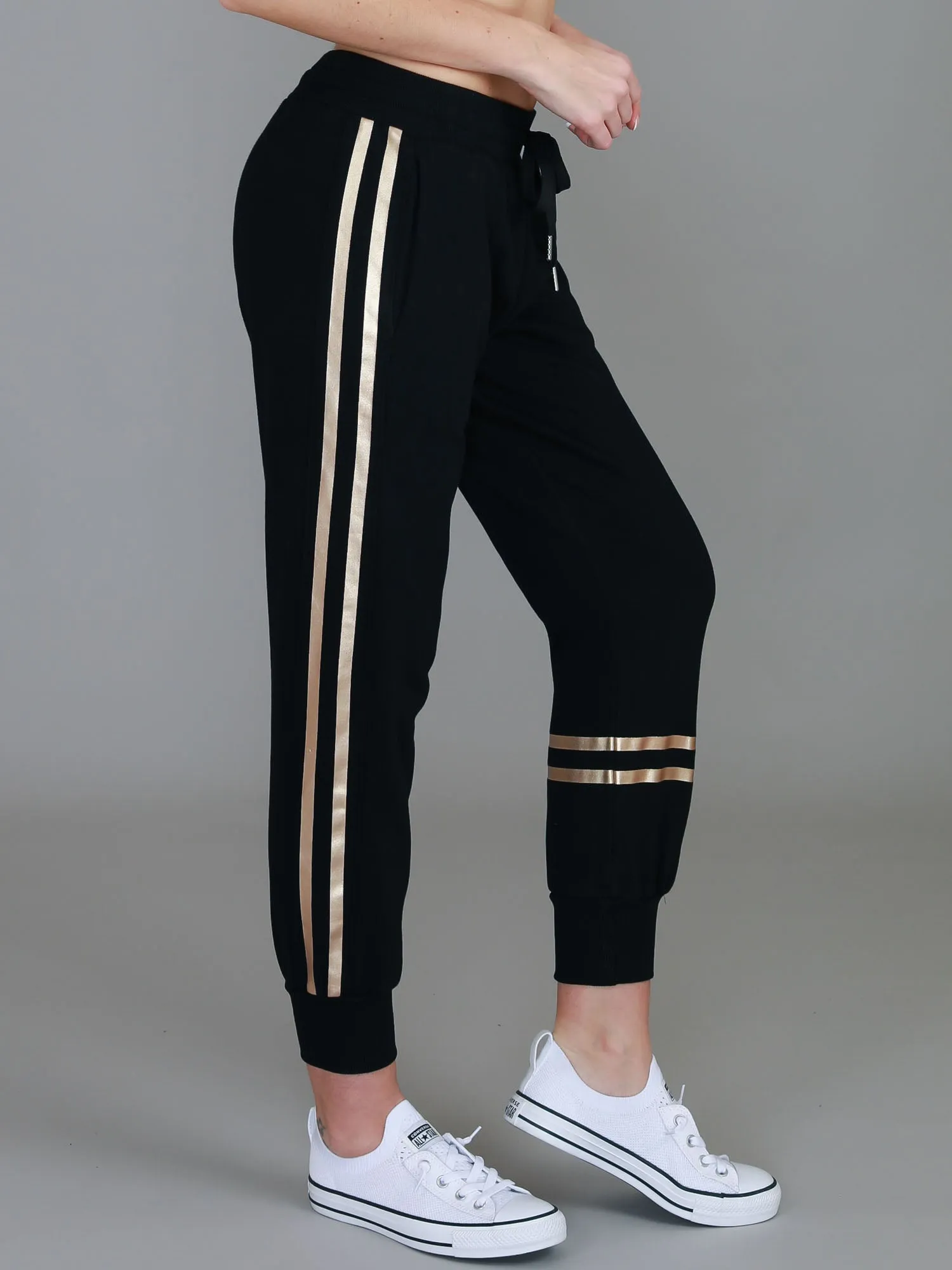 Charlise Gold Side Stripe Sweatpants