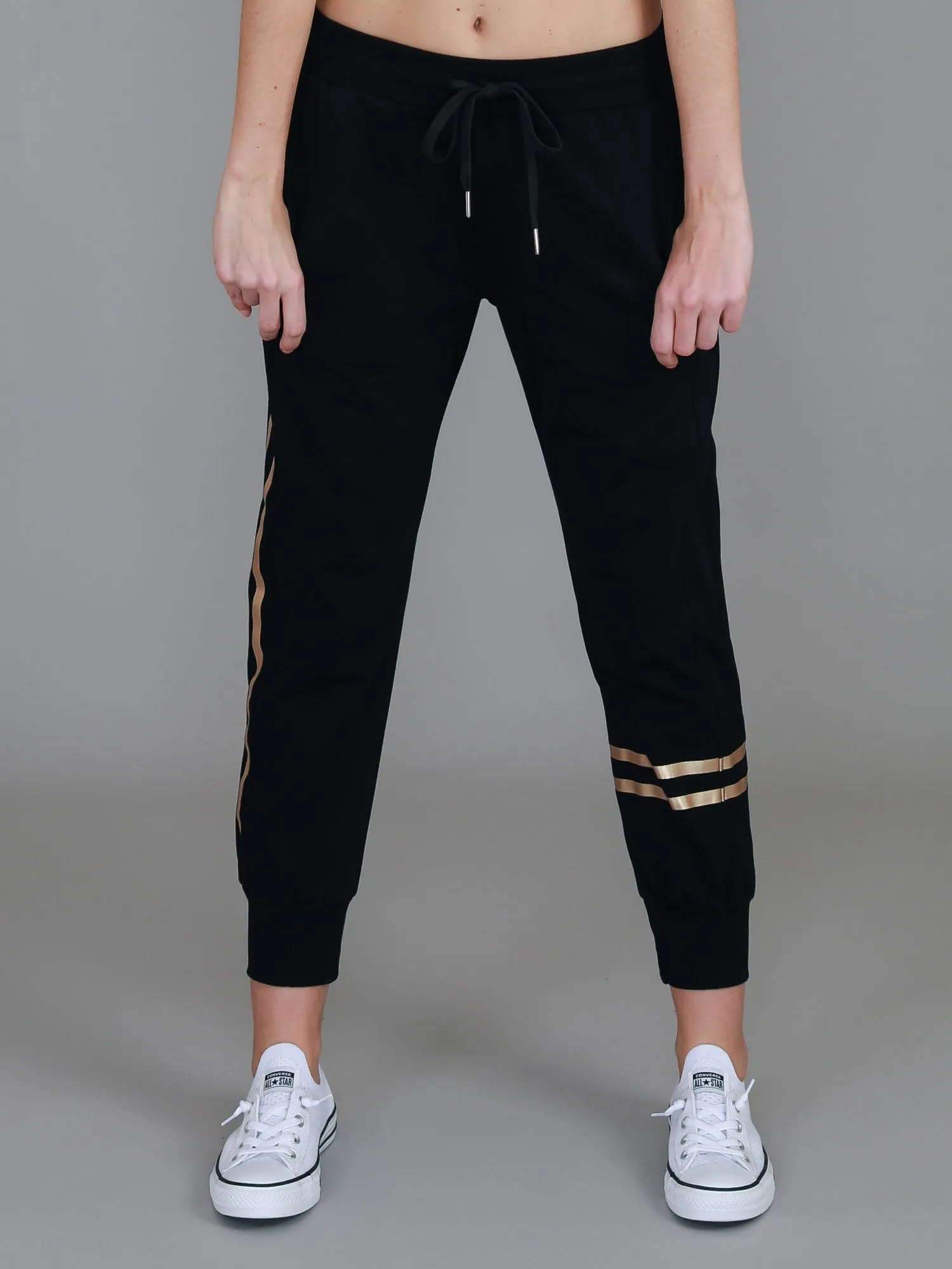 Charlise Gold Side Stripe Sweatpants