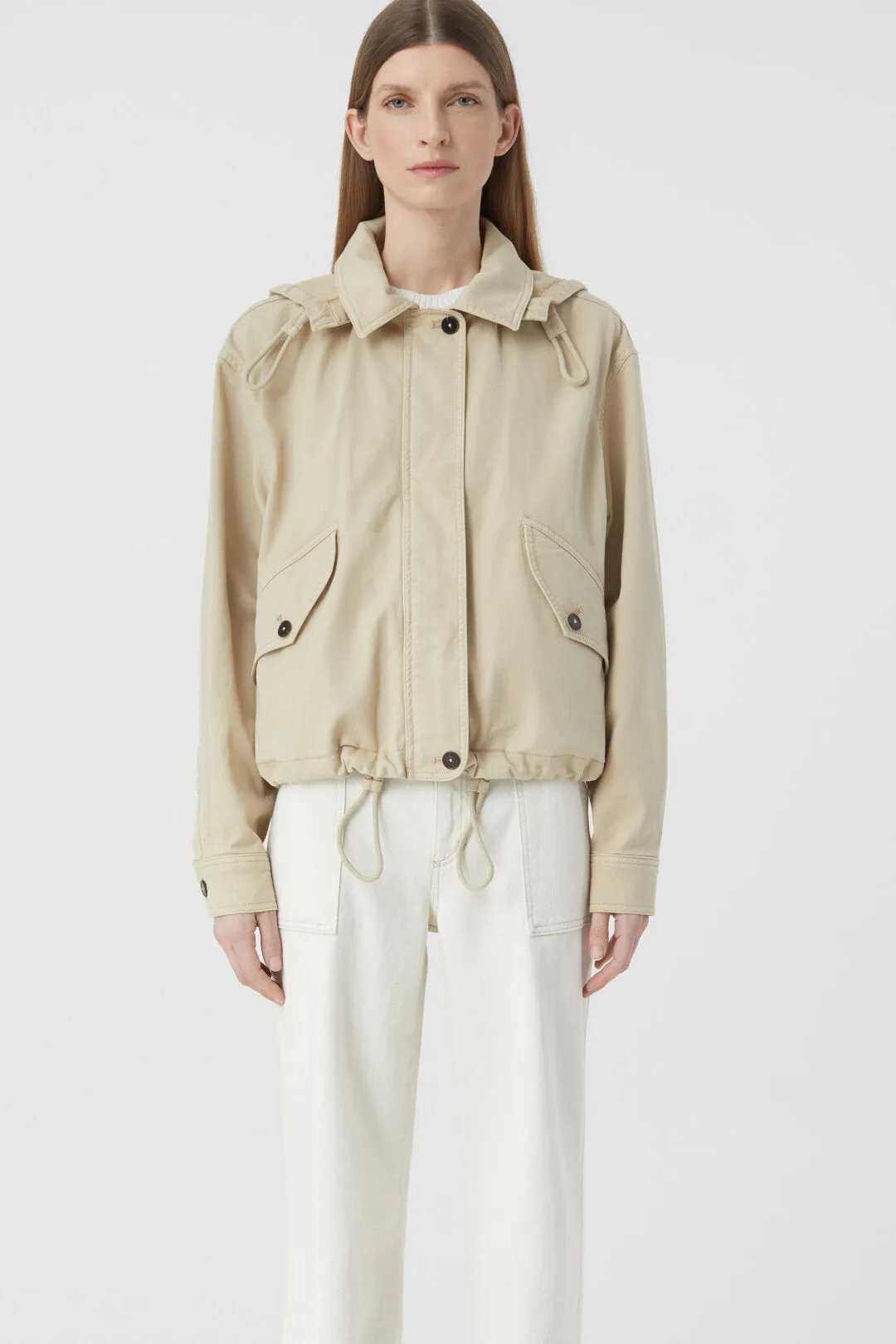 CLOSED WOMENS CROPPED JACKET - REED BEIGE