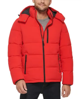 Club Room Mens Regular fit Puffer Jacket Coat XL Red Solid Hooded