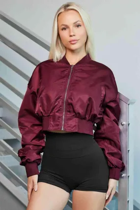 Cold Day Chic Cropped Zip Up Jacket