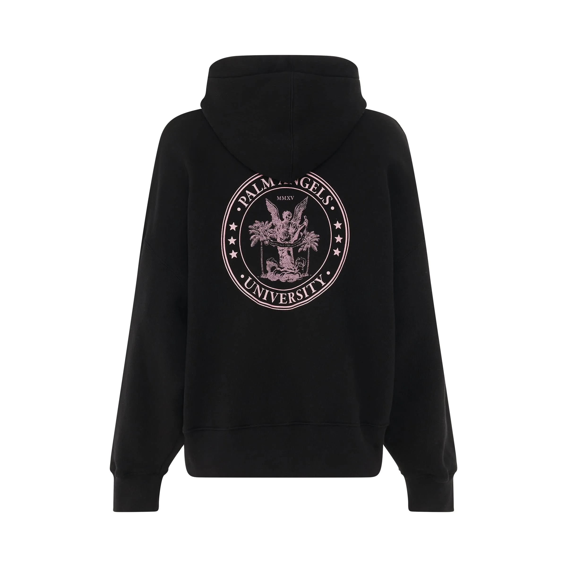 College Classic Hoodie in Black/Coral Pink