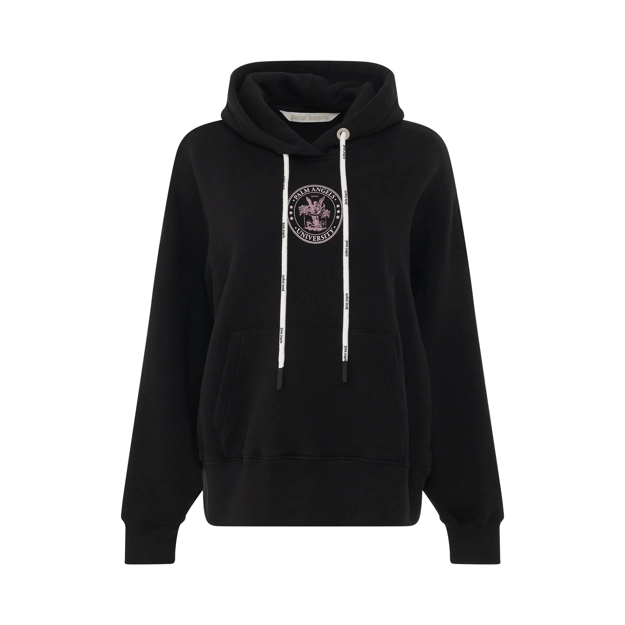 College Classic Hoodie in Black/Coral Pink