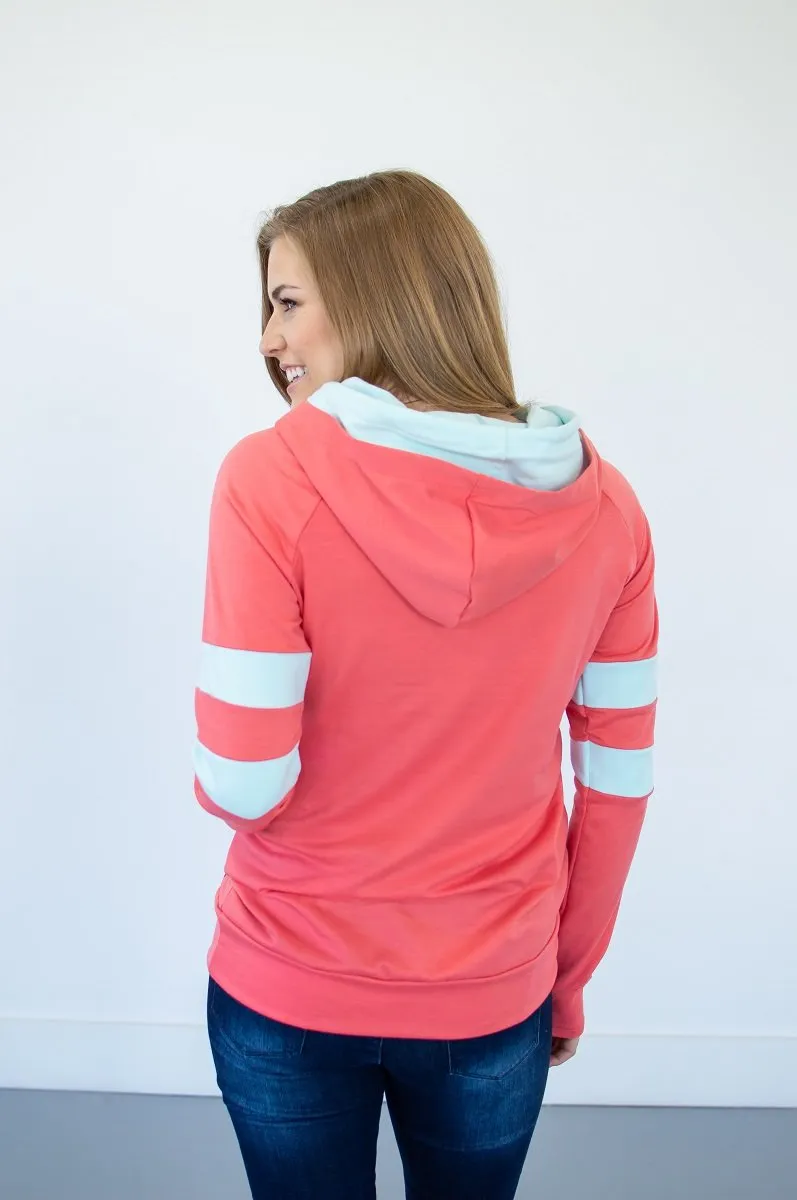 Coral Summer Varsity Hoodie
