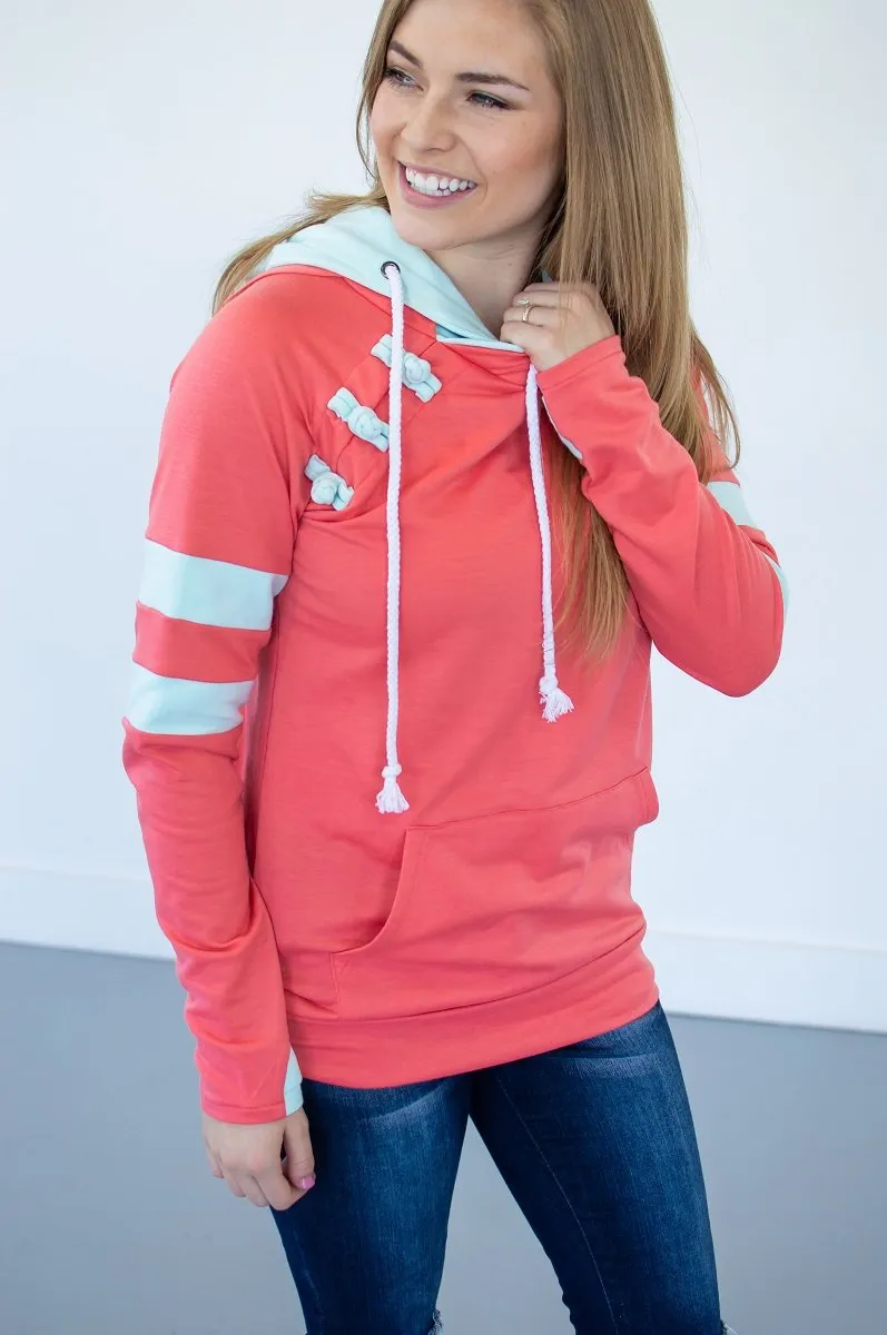 Coral Summer Varsity Hoodie