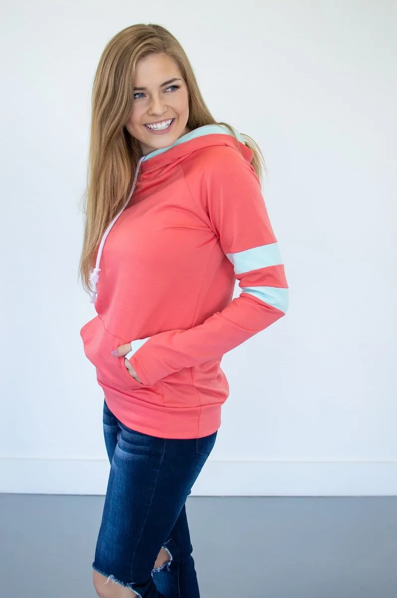 Coral Summer Varsity Hoodie