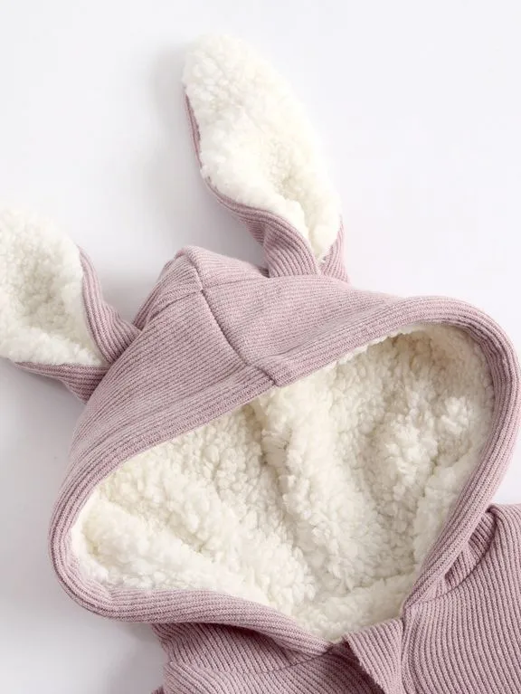 Corduroy Fleece Lined Bunny Ear Jacket