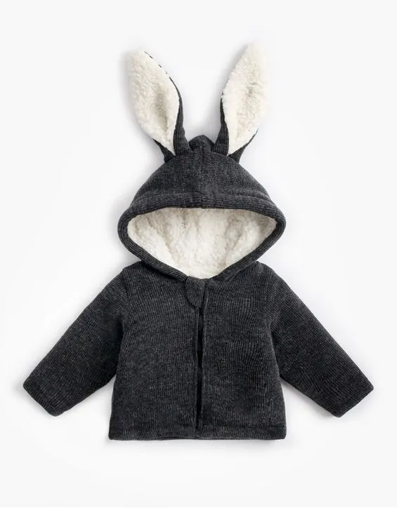 Corduroy Fleece Lined Bunny Ear Jacket