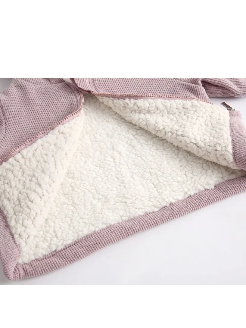 Corduroy Fleece Lined Bunny Ear Jacket