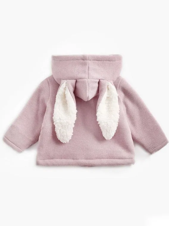 Corduroy Fleece Lined Bunny Ear Jacket