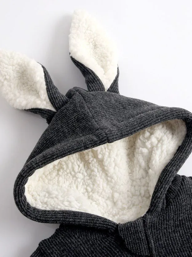 Corduroy Fleece Lined Bunny Ear Jacket